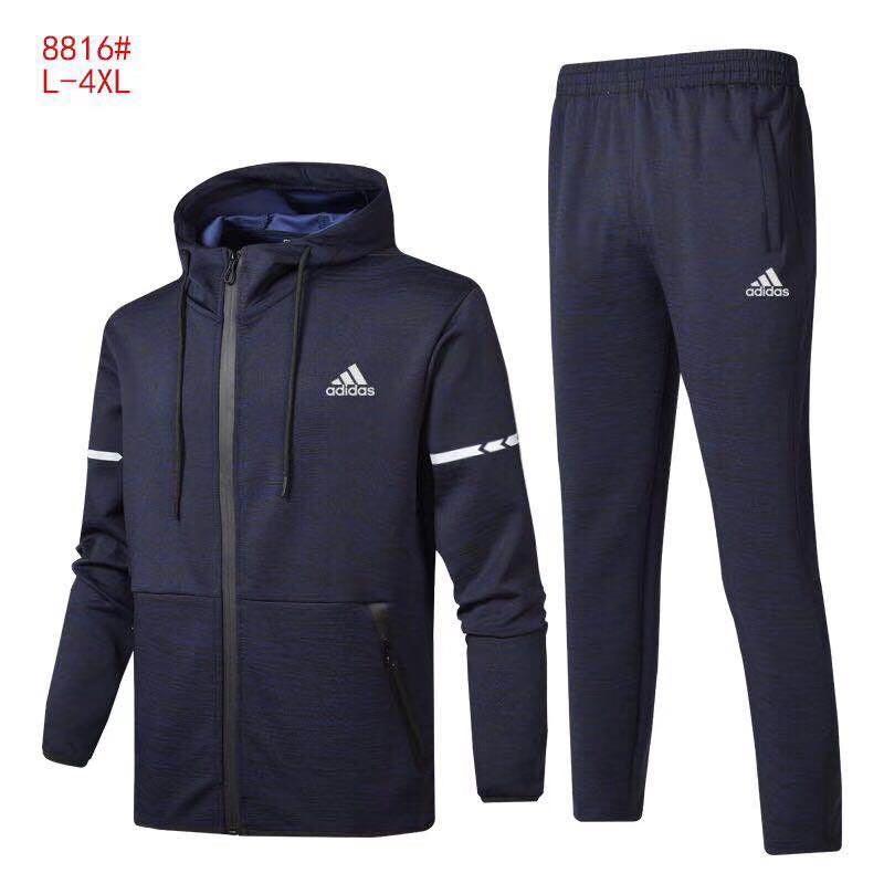 Adidas Unsex Tracksuit Jogging Set Suit Navyblue Hoodie - Obeezi.com
