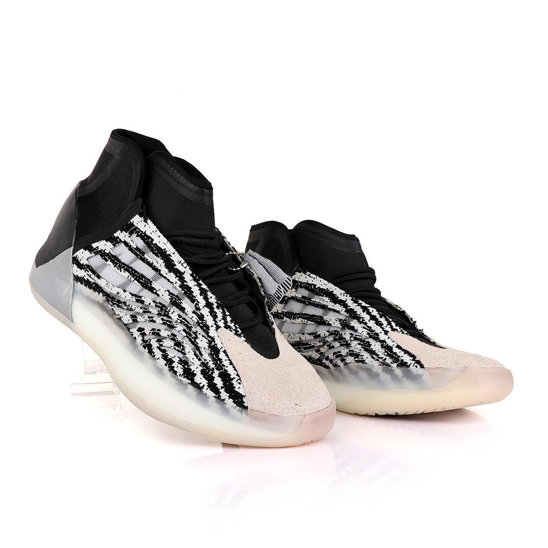 Adidas Yeezy Basketball Quantum Black and White Sneakers - Obeezi.com