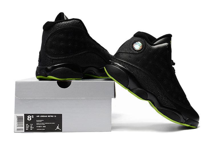 Air Jordan 13 Altitude Black Green Hightop Sneakers - Obeezi.com