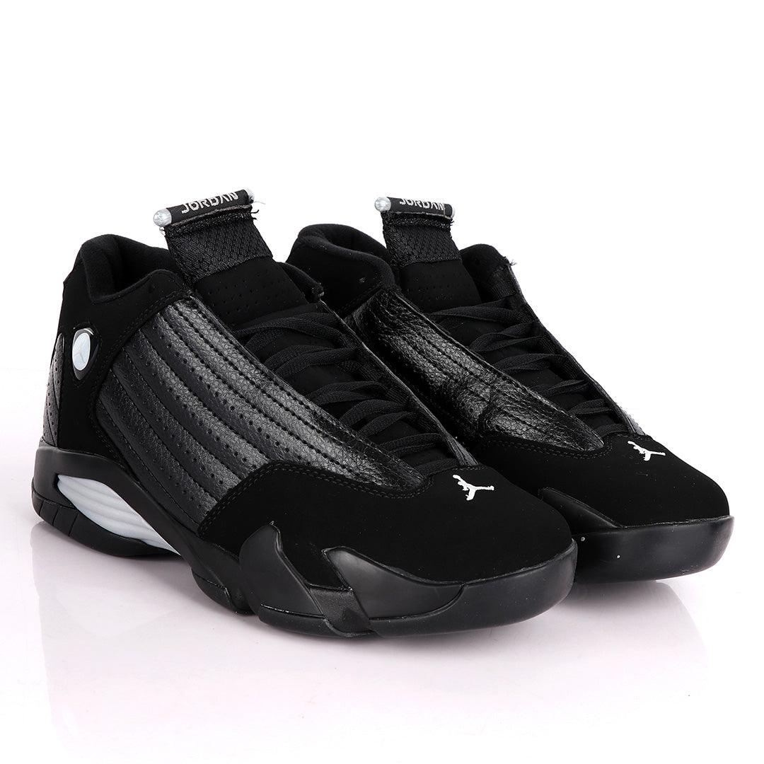 Air Jordan 14 Retro Royal Black Suede Sneakers - Obeezi.com