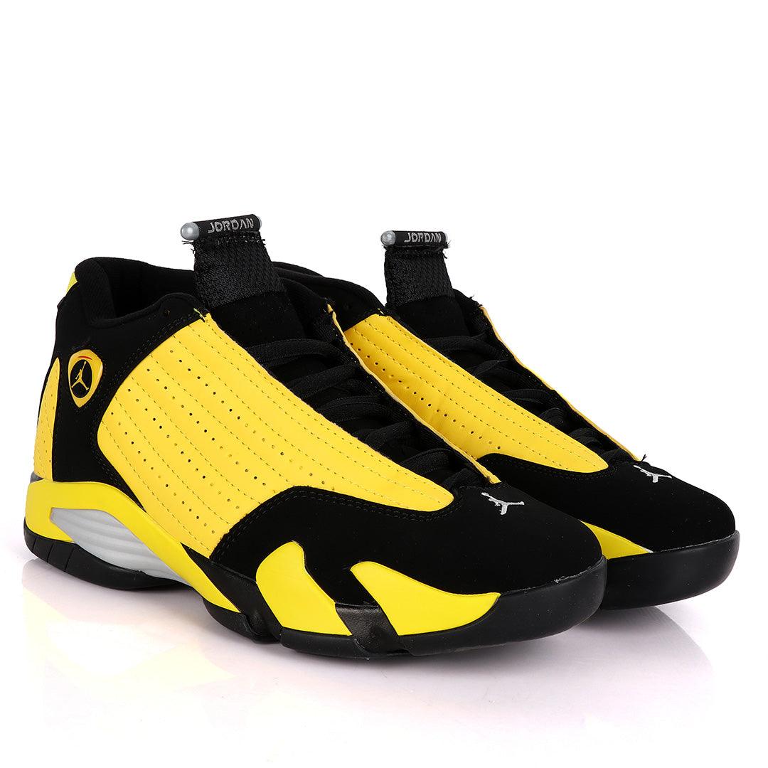 Air Jordan 14 Retro Yellow And Black Sneakers - Obeezi.com