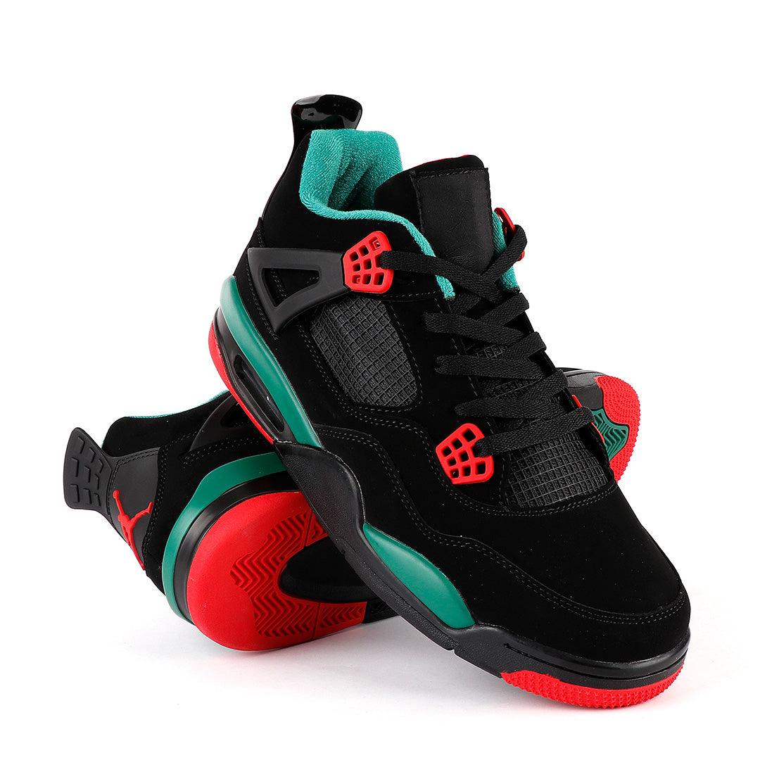 AJ 4 Retro Black/Green Noir-Vert Sneakers - Obeezi.com