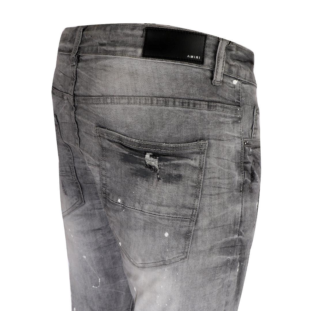 Ami Authentic Men's Ripped Jeans- Black - Obeezi.com