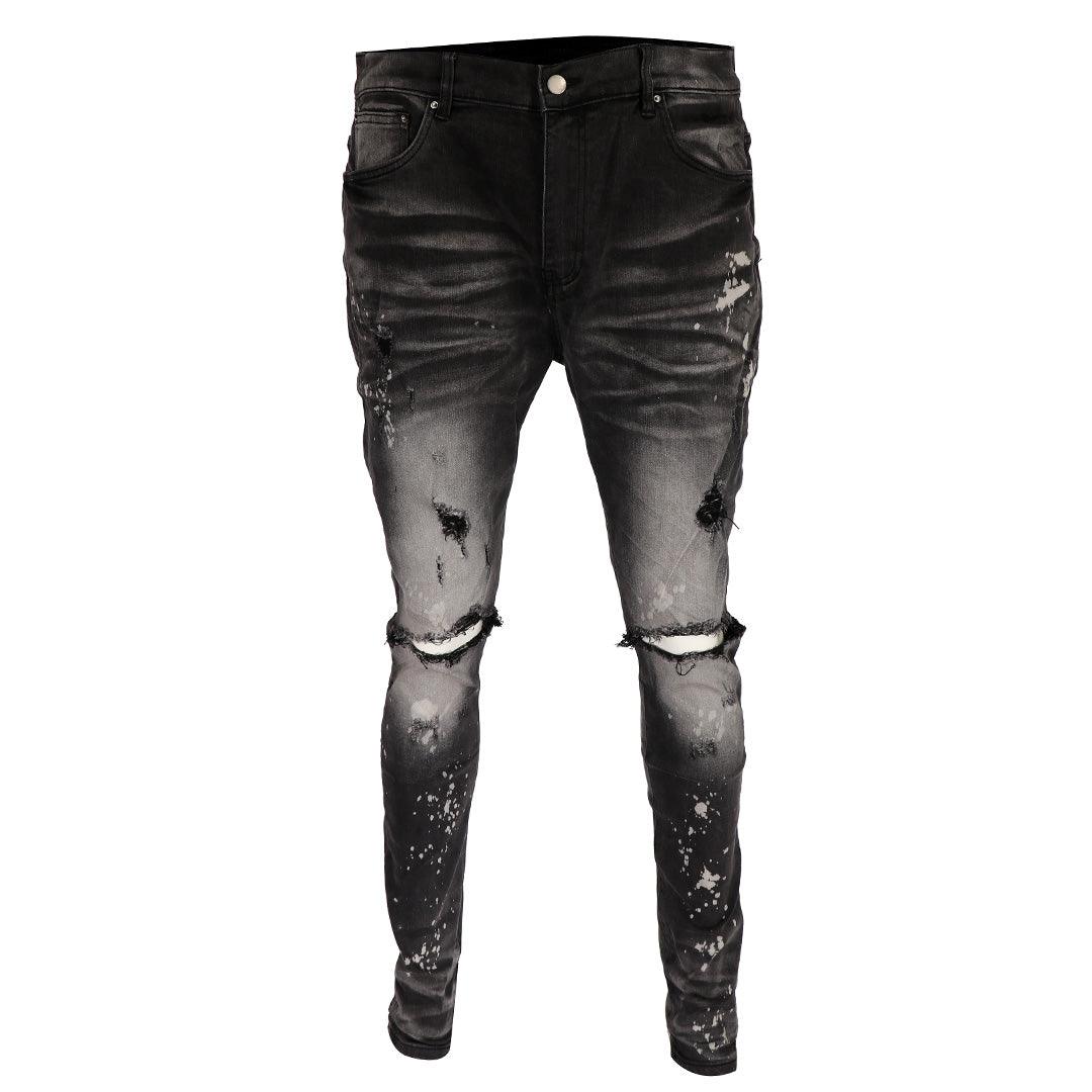 Ami High Quality Ripped Jeans- Black - Obeezi.com