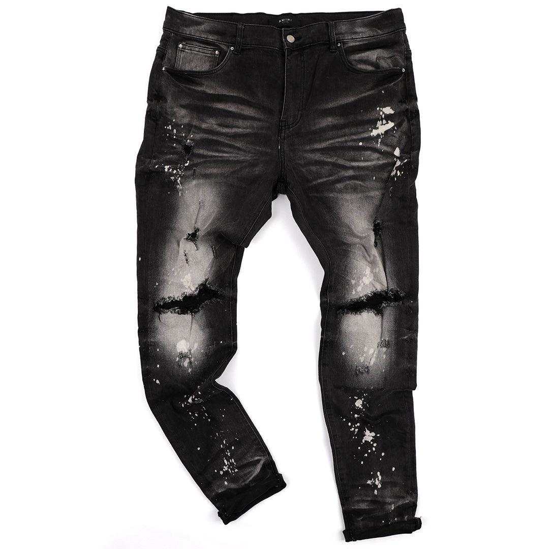 Ami High Quality Ripped Jeans- Black - Obeezi.com
