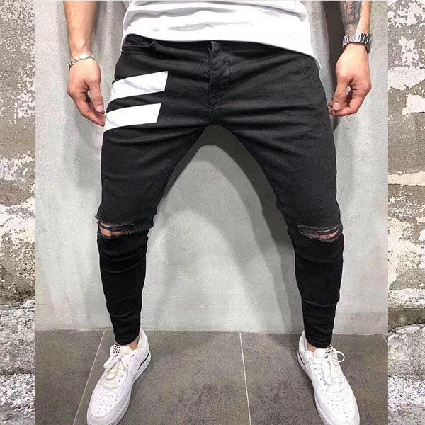 Amiri plain Black crested White jeans Trouser - Obeezi.com