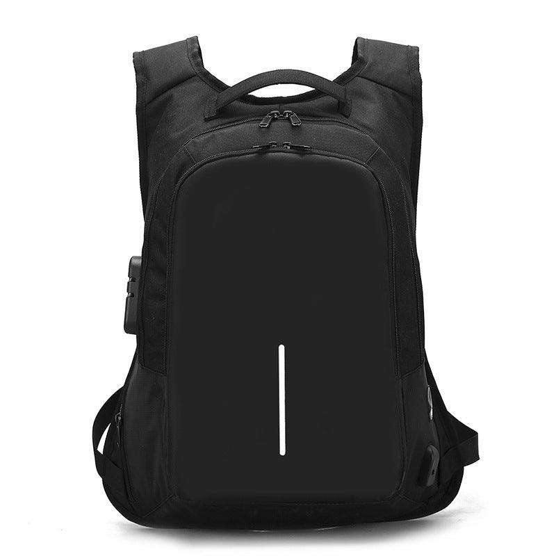 Anti-Theft College Backpack And Security Lock Black Bag - Obeezi.com