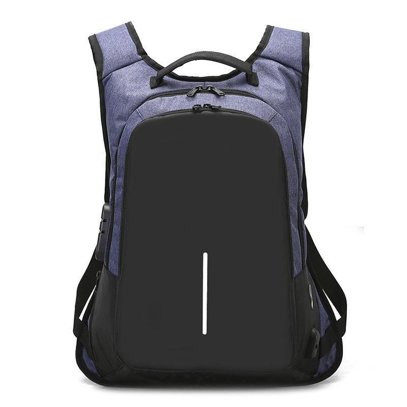 Anti-Theft College Backpack And Security Lock Blue Bag - Obeezi.com