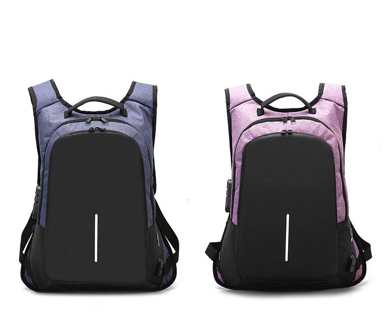 Anti-Theft College Backpack And Security Lock Blue Bag - Obeezi.com