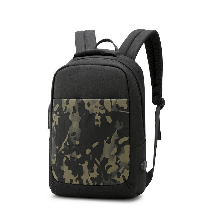 Anti Theft WaterProof Smart Camouflage BackPack with USB Port-Black - Obeezi.com