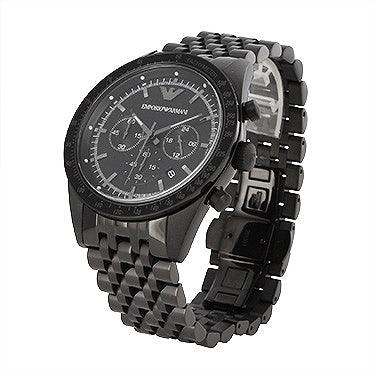 AR5989 Stainless Steel New Black Chronograph 46mm - Obeezi.com