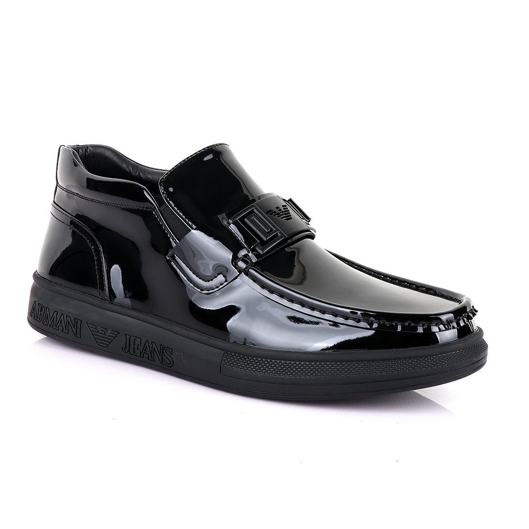 ARM Classic Wetlips Black Leather shoe - Obeezi.com