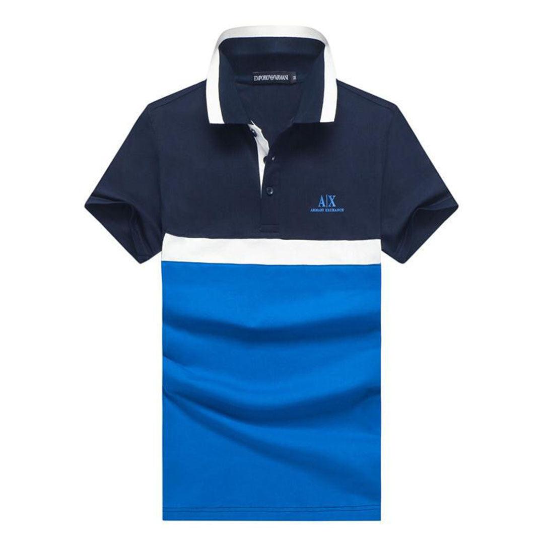 Armani Exchange Trio-Colored Polo Shirt With Dual Tipped Collar - Obeezi.com