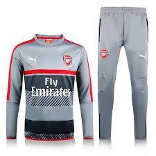 Arsenal FC 17/18 Training Kit Grey Tracksuits - Obeezi.com