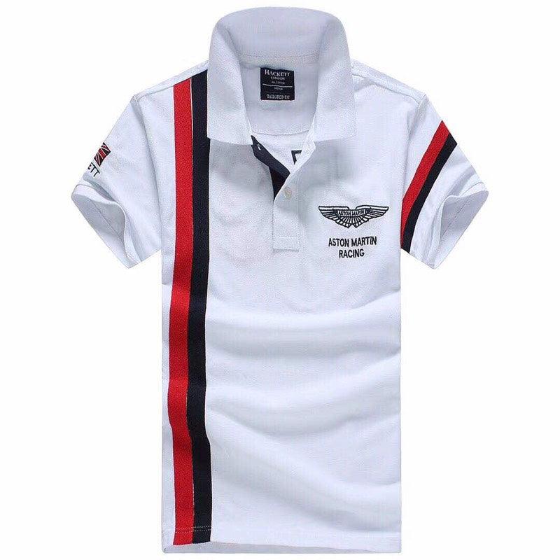 Aston Martin Racing (AMR) Small Logo Short Sleeve Polo Shirt White - Obeezi.com