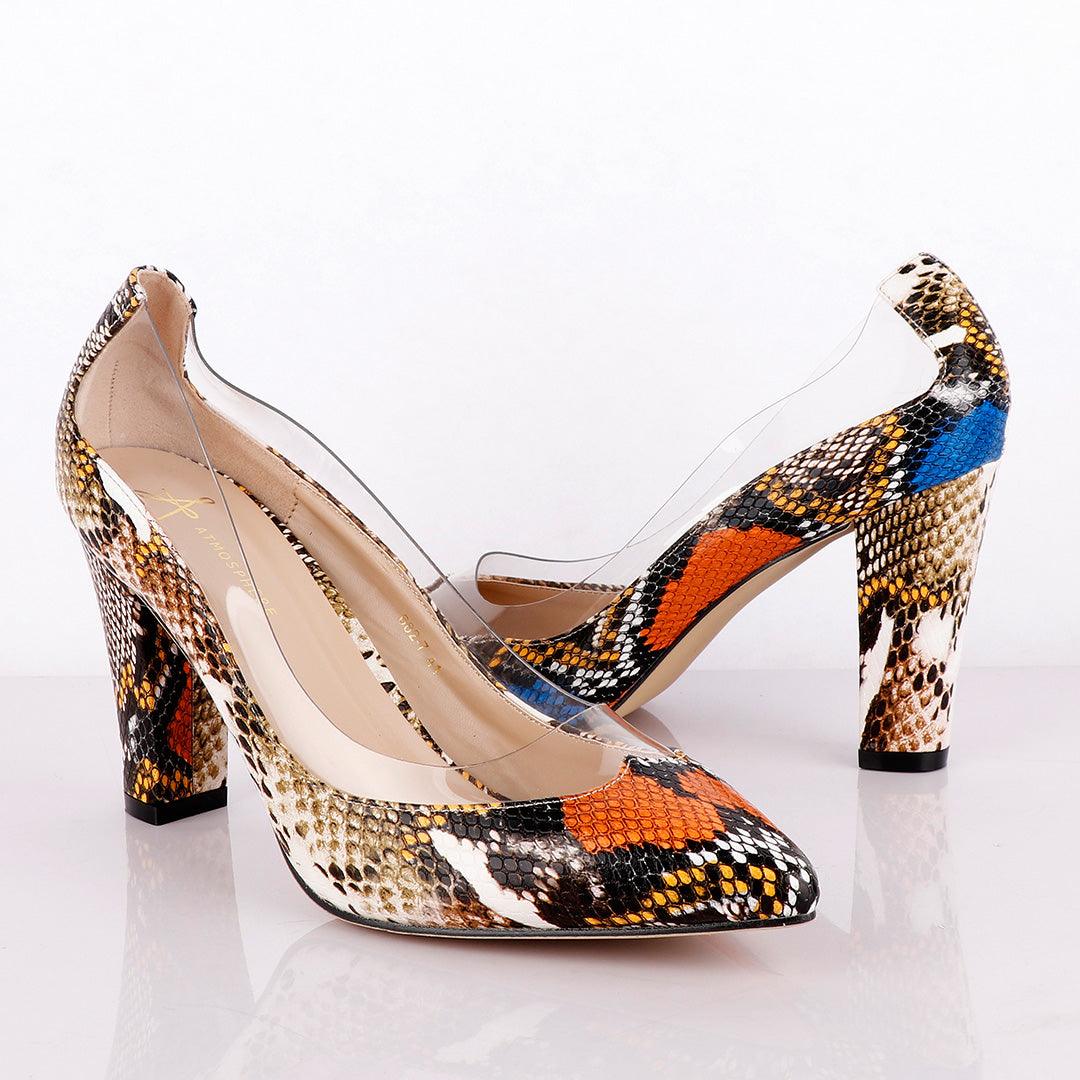 Atmosphere Classic Mulicolored Animal Skin Women's Thick High Heel Shoe - Obeezi.com