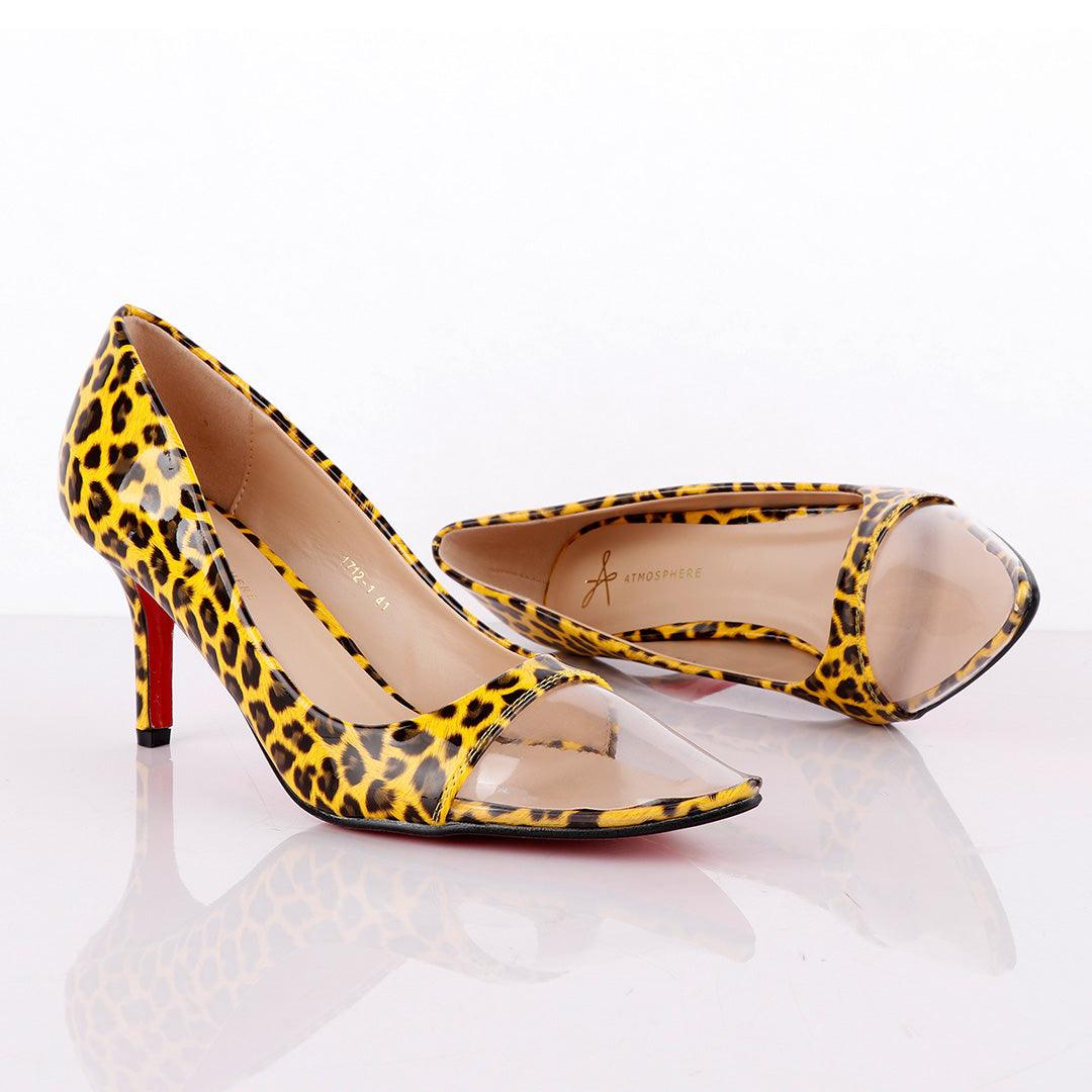 Atmosphere Women's Animal Black Yellow Spring Soft High Heel Shoe - Obeezi.com