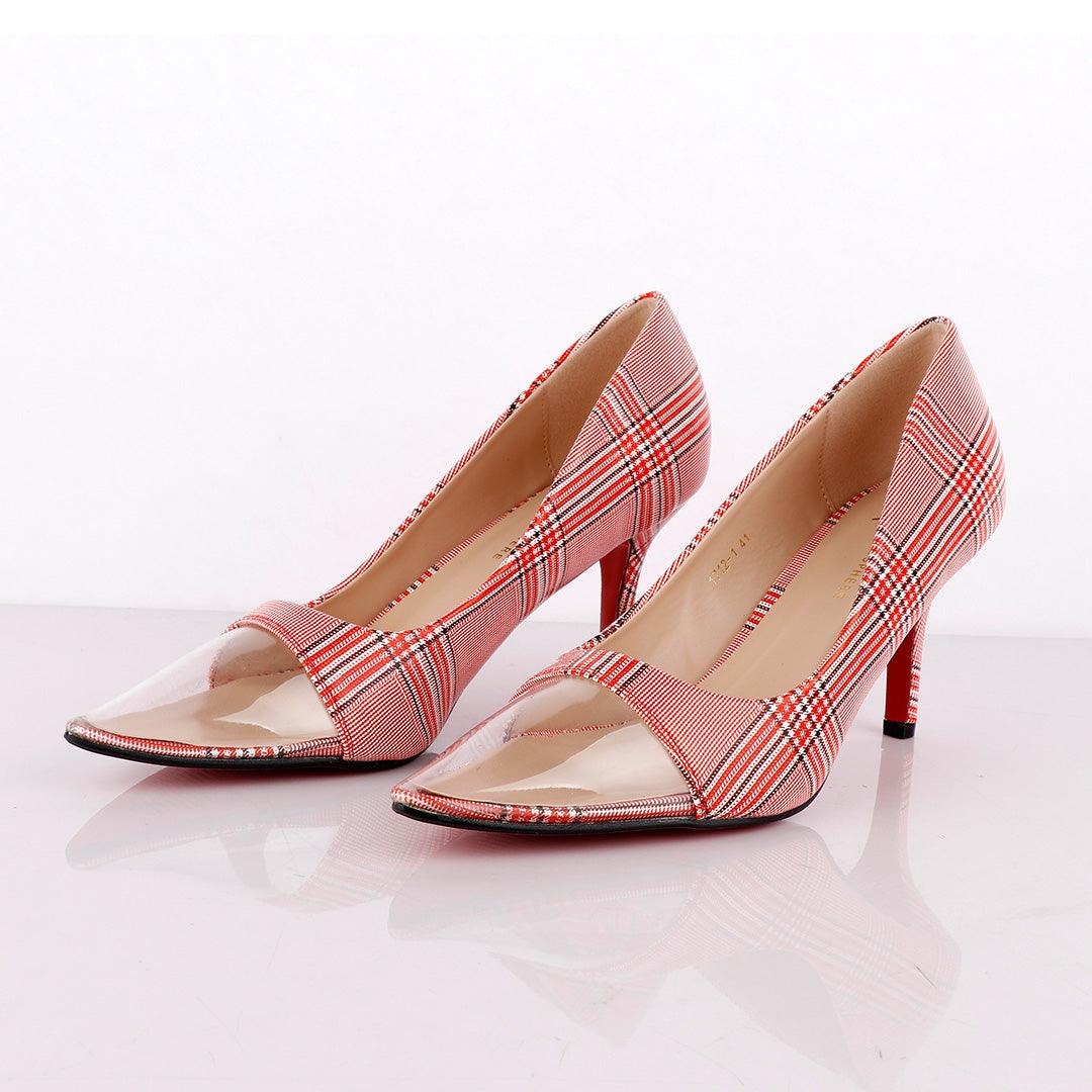 Atmosphere Women's Red Check Spring Soft Comfortable High Heel Shoe - Obeezi.com