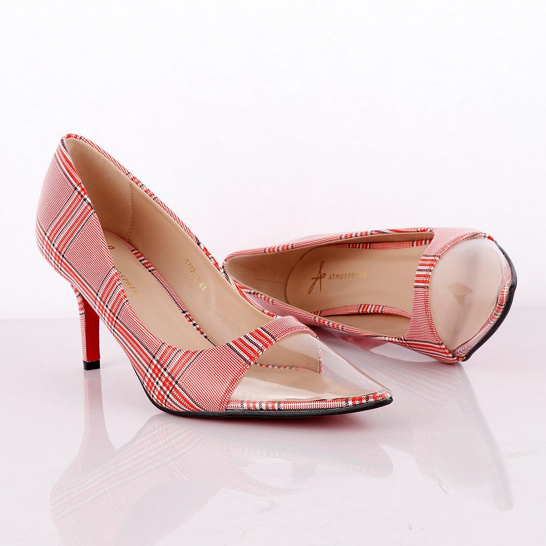 Atmosphere Women's Red Check Spring Soft Comfortable High Heel Shoe - Obeezi.com