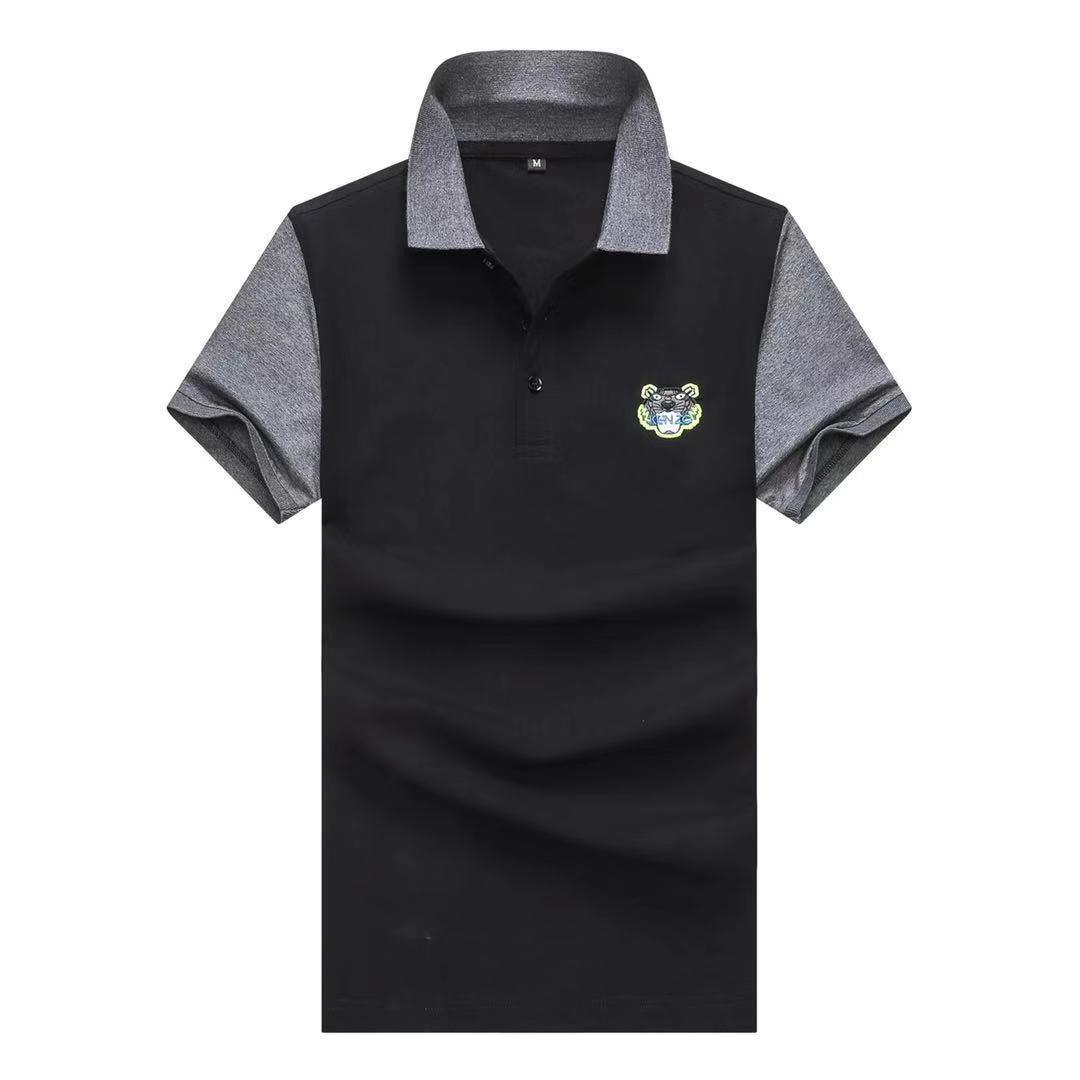 Authentic Kenz Polo Shirt -Black with Ash collar - Obeezi.com
