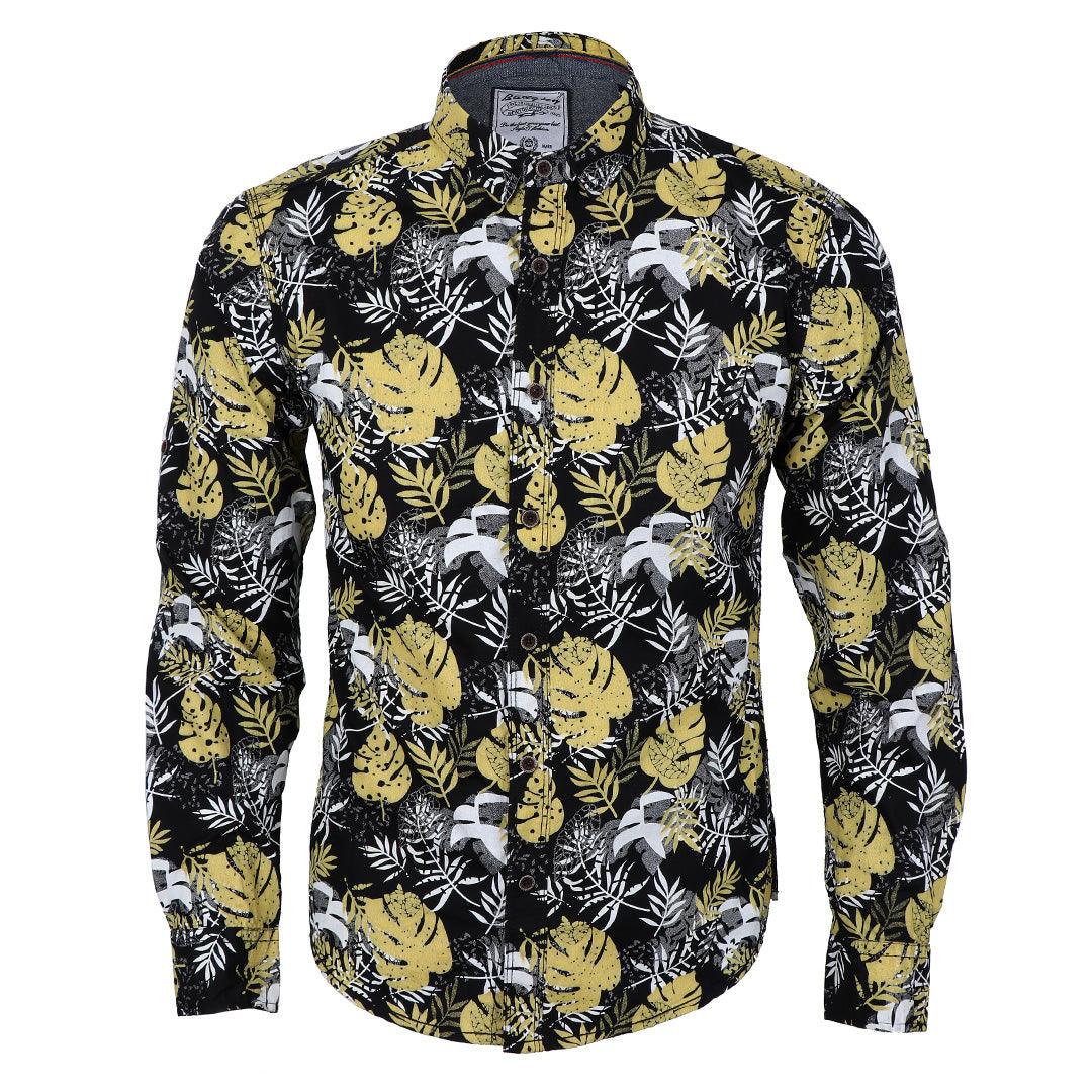 Authentic New Style Collection Black And Yellow Designed Long Sleeve Shirt - Obeezi.com