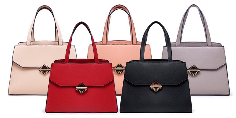 Avalynn Satchel Women Fashion Leather Bag - Grey - Obeezi.com