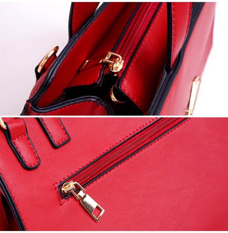 Avalynn Satchel Women Fashion Leather Bag - Red - Obeezi.com
