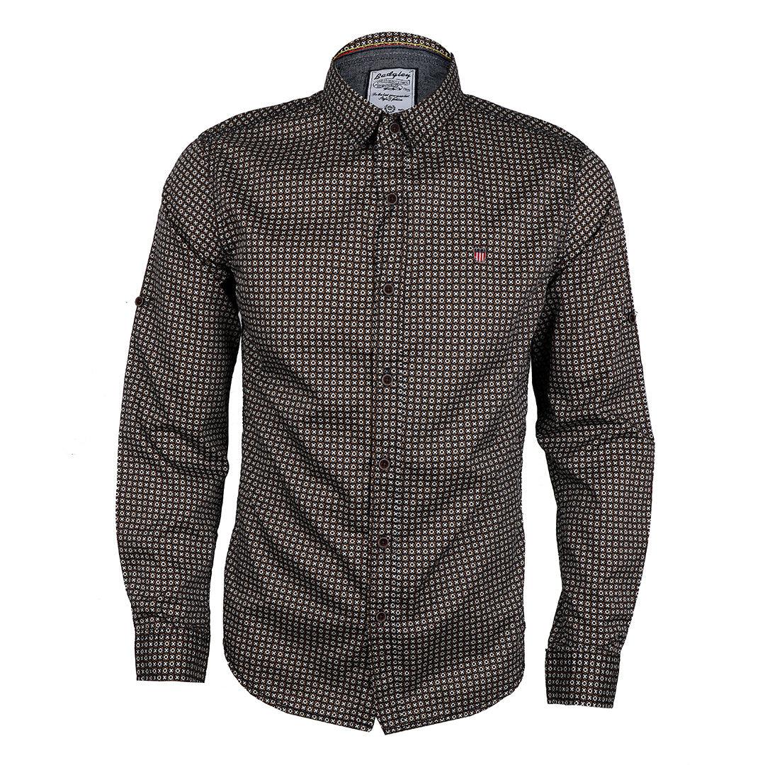 Badgley Dotted Well Styled Shirt- Brown - Obeezi.com