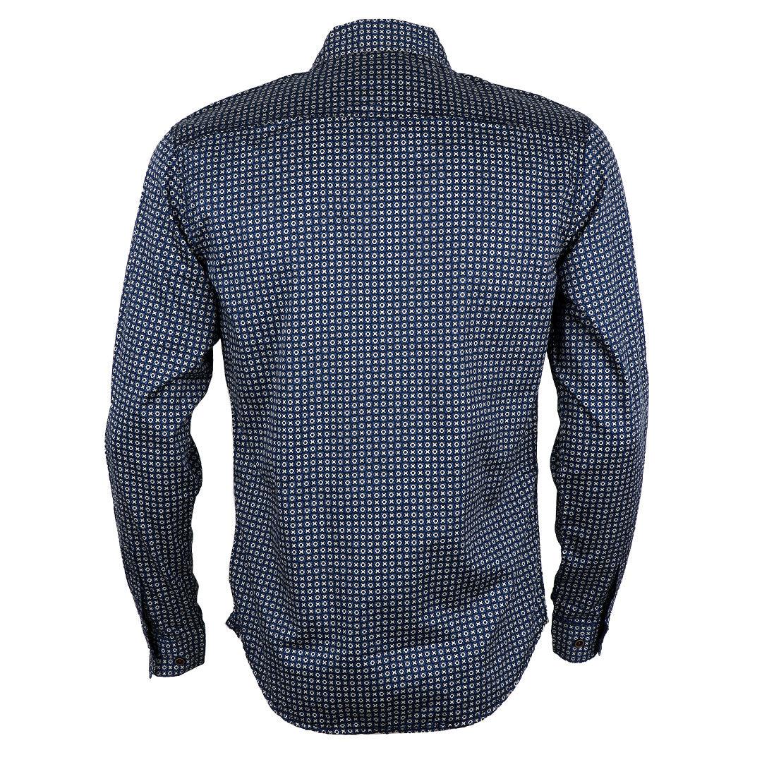 Badgley Dotted Well Styled Shirts-Blue - Obeezi.com