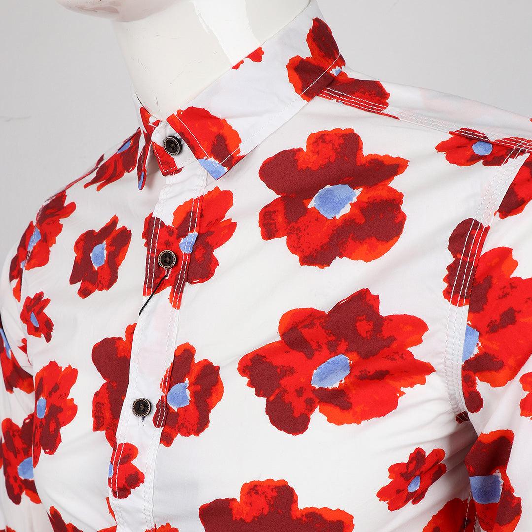 Badgley Men's Classic Flowered Designed LongSleeve Shirt - Obeezi.com