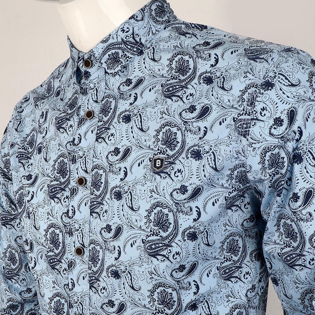 Badgley New York City Quality Finest Long Sleeve Shirt-Blue - Obeezi.com
