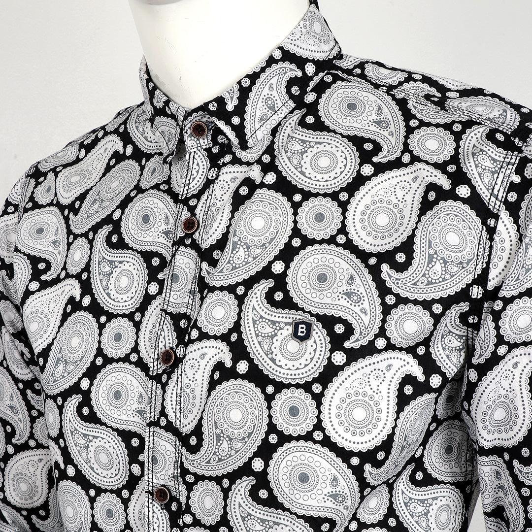 Badgley Rich Closet Trendy Black And White Long Sleeve Shirt - Obeezi.com