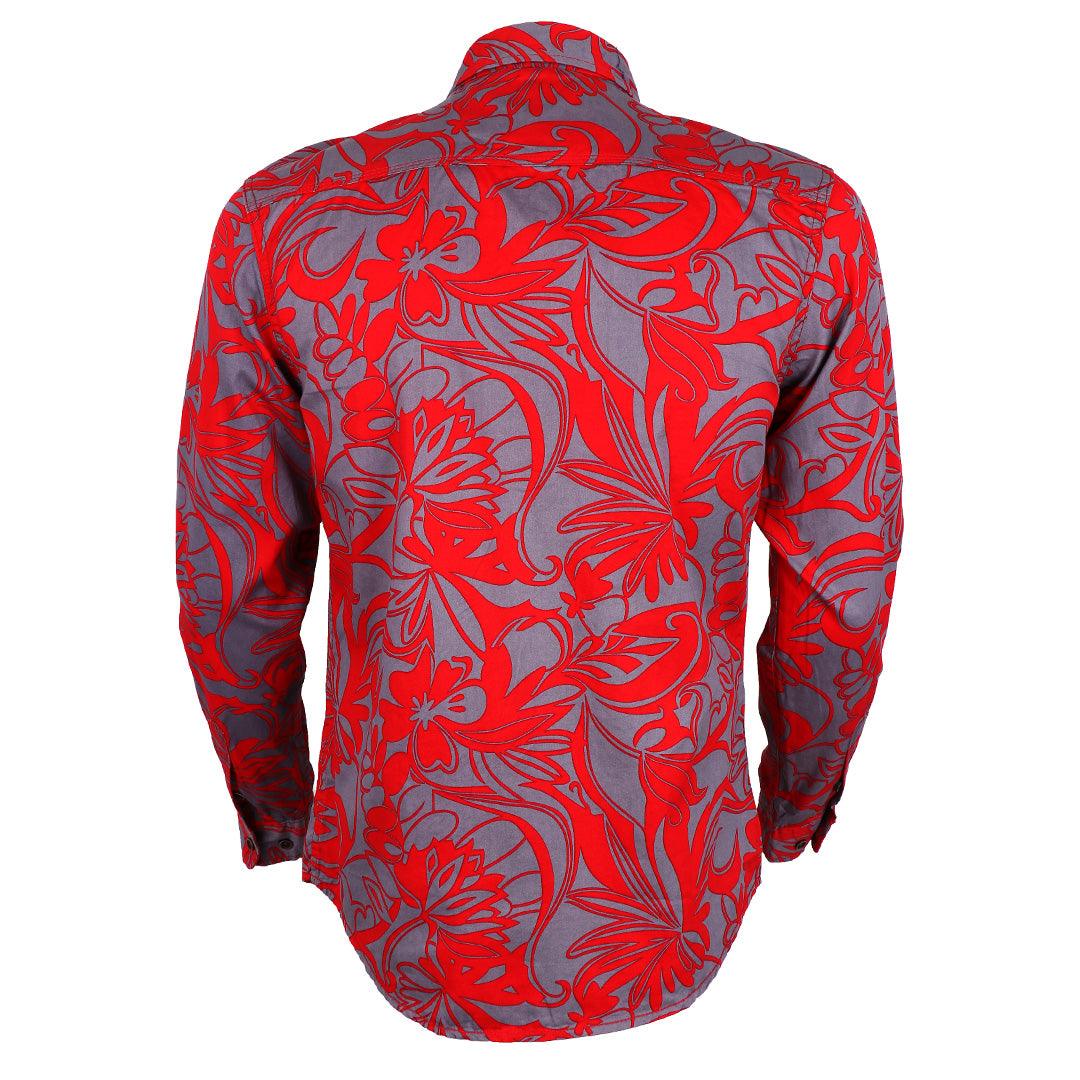 Bajiel Trust Cotton Red Long Sleeve Regal Shirt - Obeezi.com