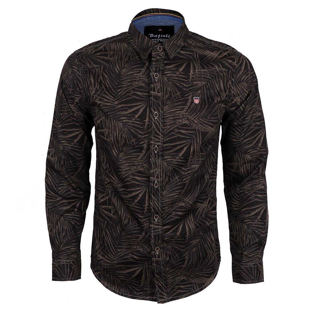 Bajieli Finest Quality Black and Brown Designed LongSleeve Shirt - Obeezi.com