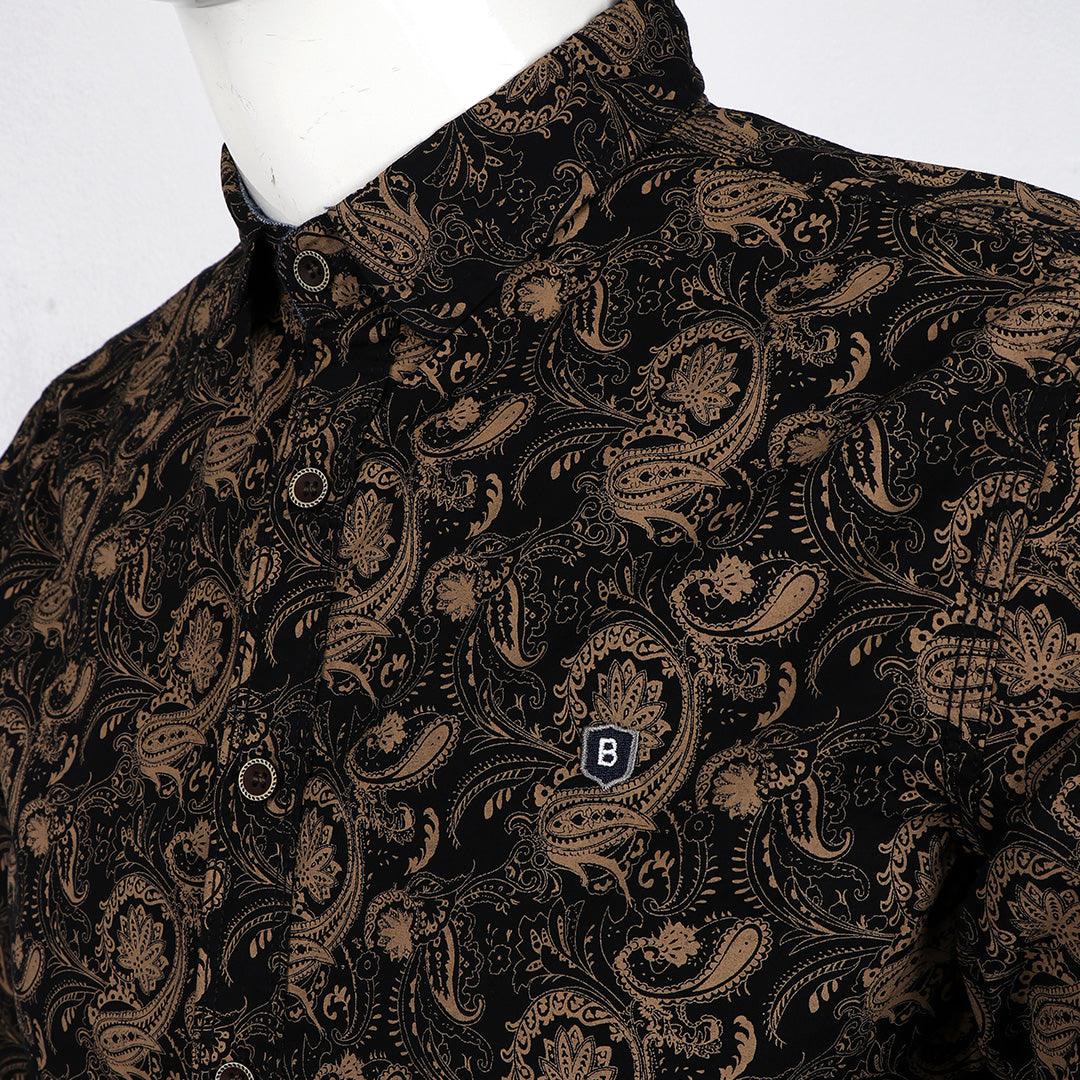Bajieli New York City Quality Finest Long Sleeve Shirt-Brown - Obeezi.com