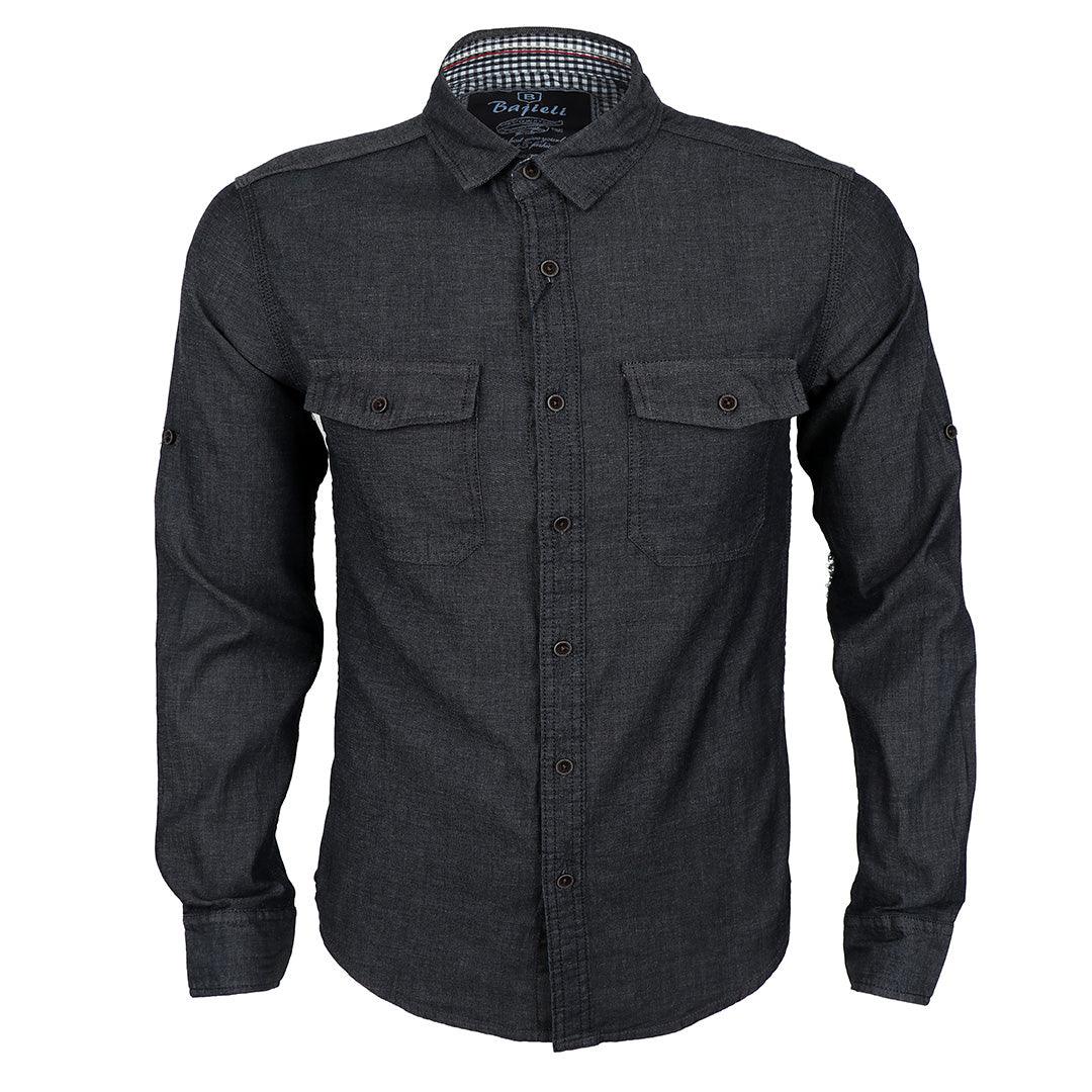 Bajieli Riggs Workwear Men's Denim Work Shirt-Black - Obeezi.com