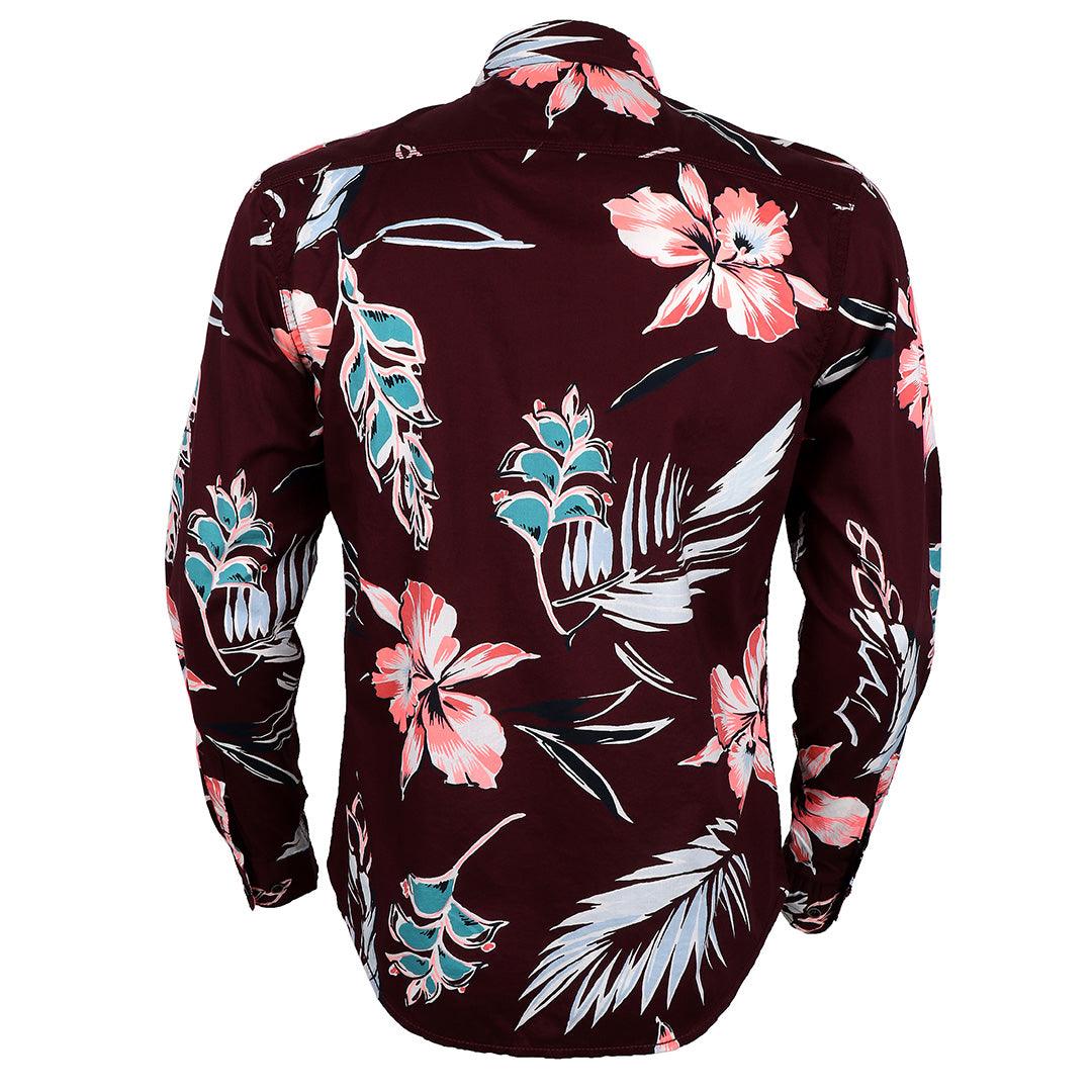 Bajieli Vintage Retro Men’s Fashion Floral Print Slim Fit Shirt - Obeezi.com