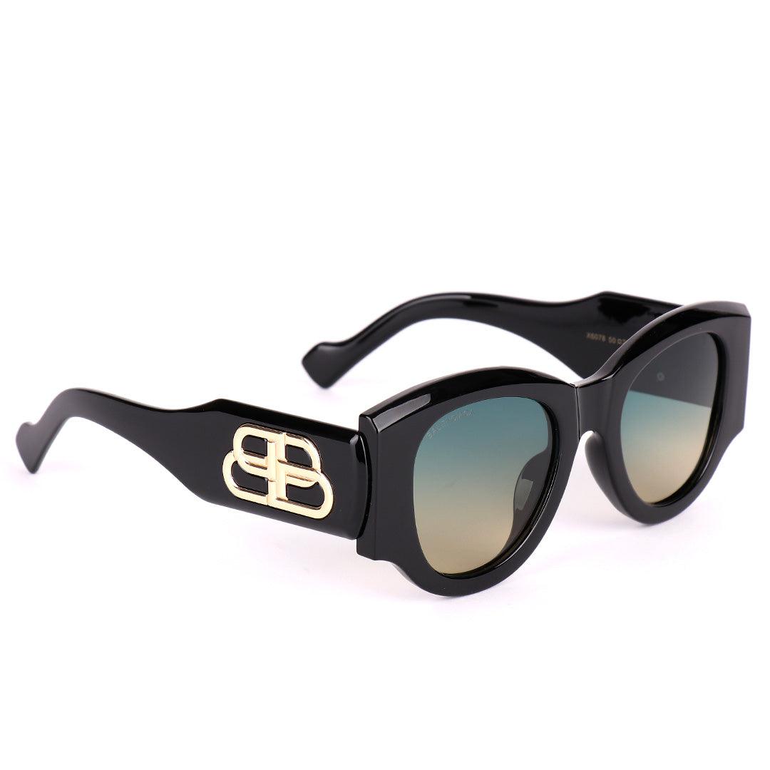 Balenciaga Gold Logo Designed Quality Black Sunglasses - Obeezi.com