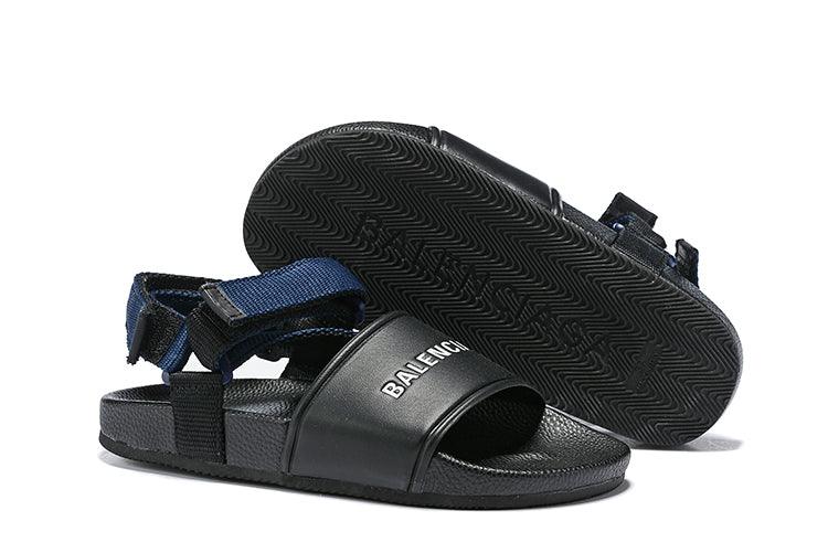 Balenciaga Men's Logo-Stamped Leather Sandals - Obeezi.com