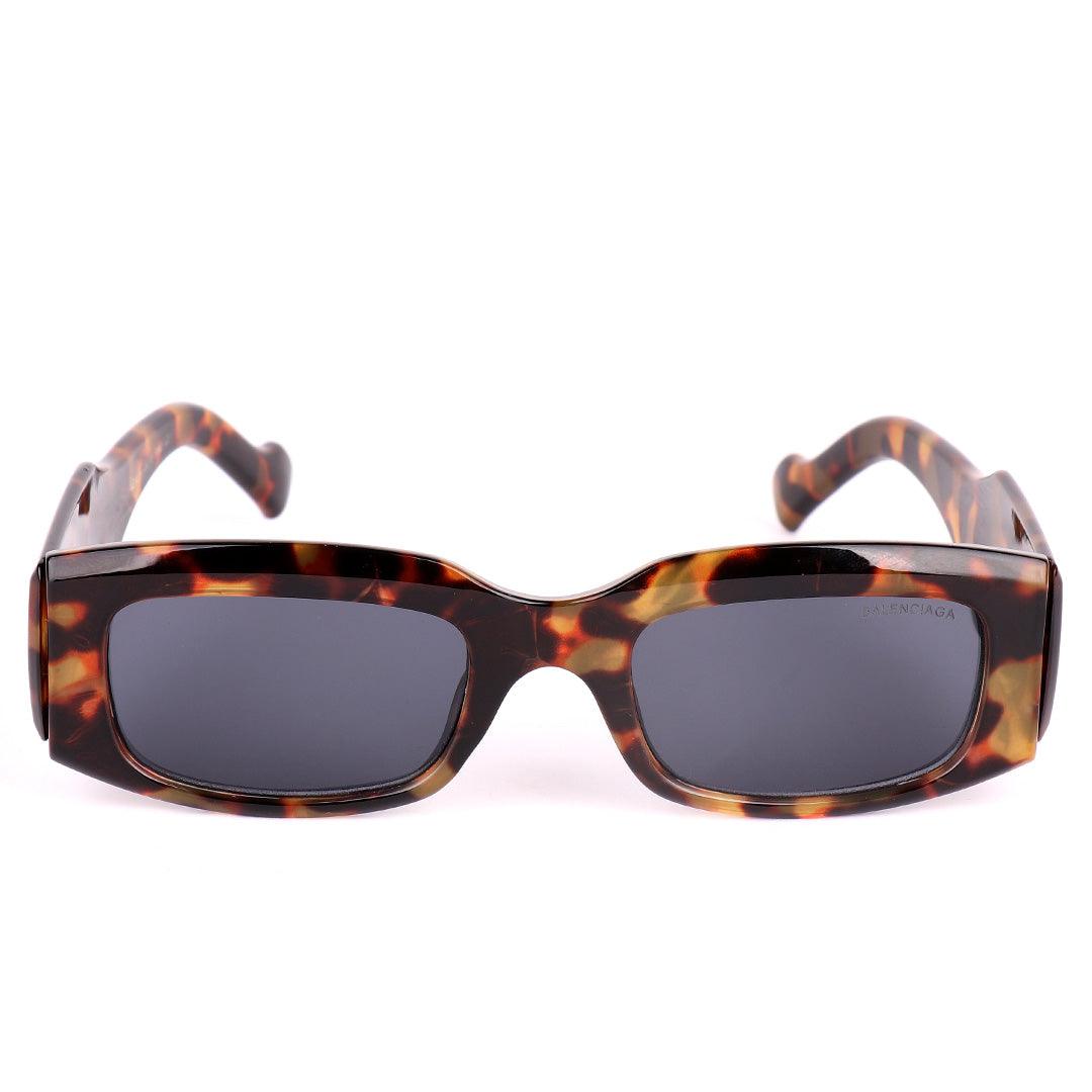Balenciaga Tortoise Shell-Effect Dynasty Rectangle Sunglasses - Obeezi.com