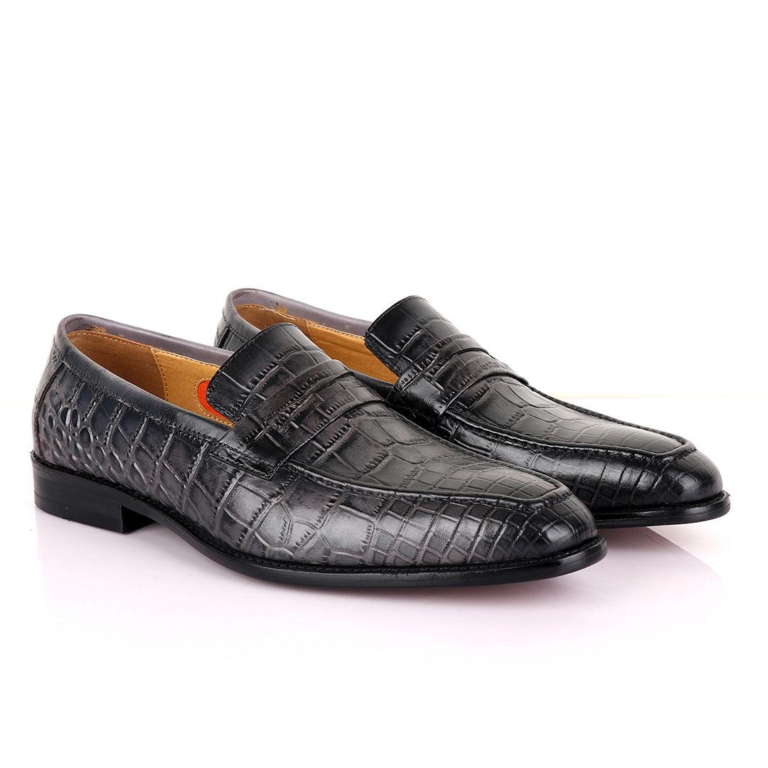 Berluti Crocodile Skin Grey Colour Leather Shoe - Obeezi.com