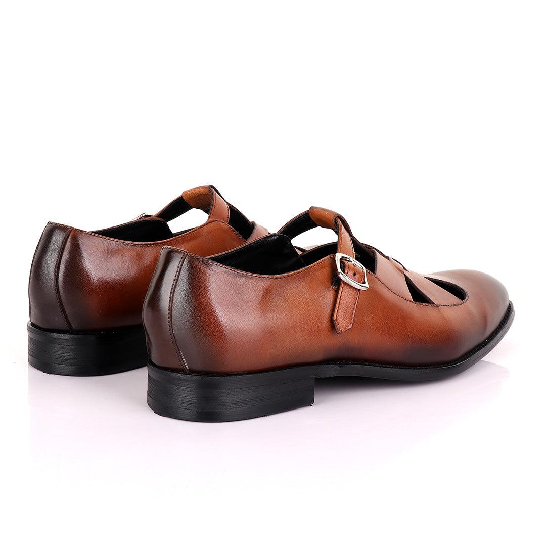 Berluti Leather Buckle shoes-Brown - Obeezi.com