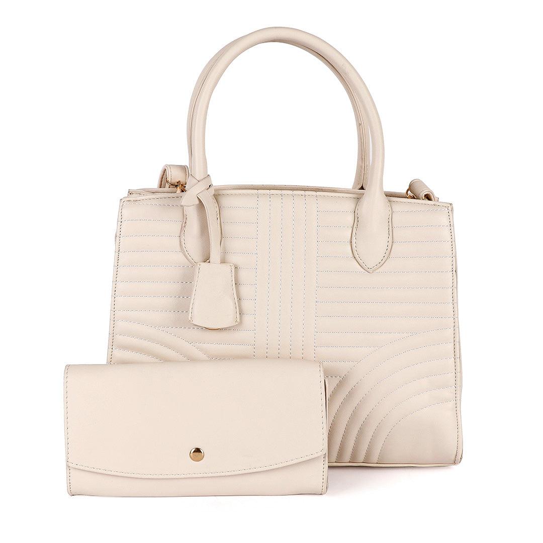 Biege Designer Fashion Women Tote handbag With purse - Obeezi.com