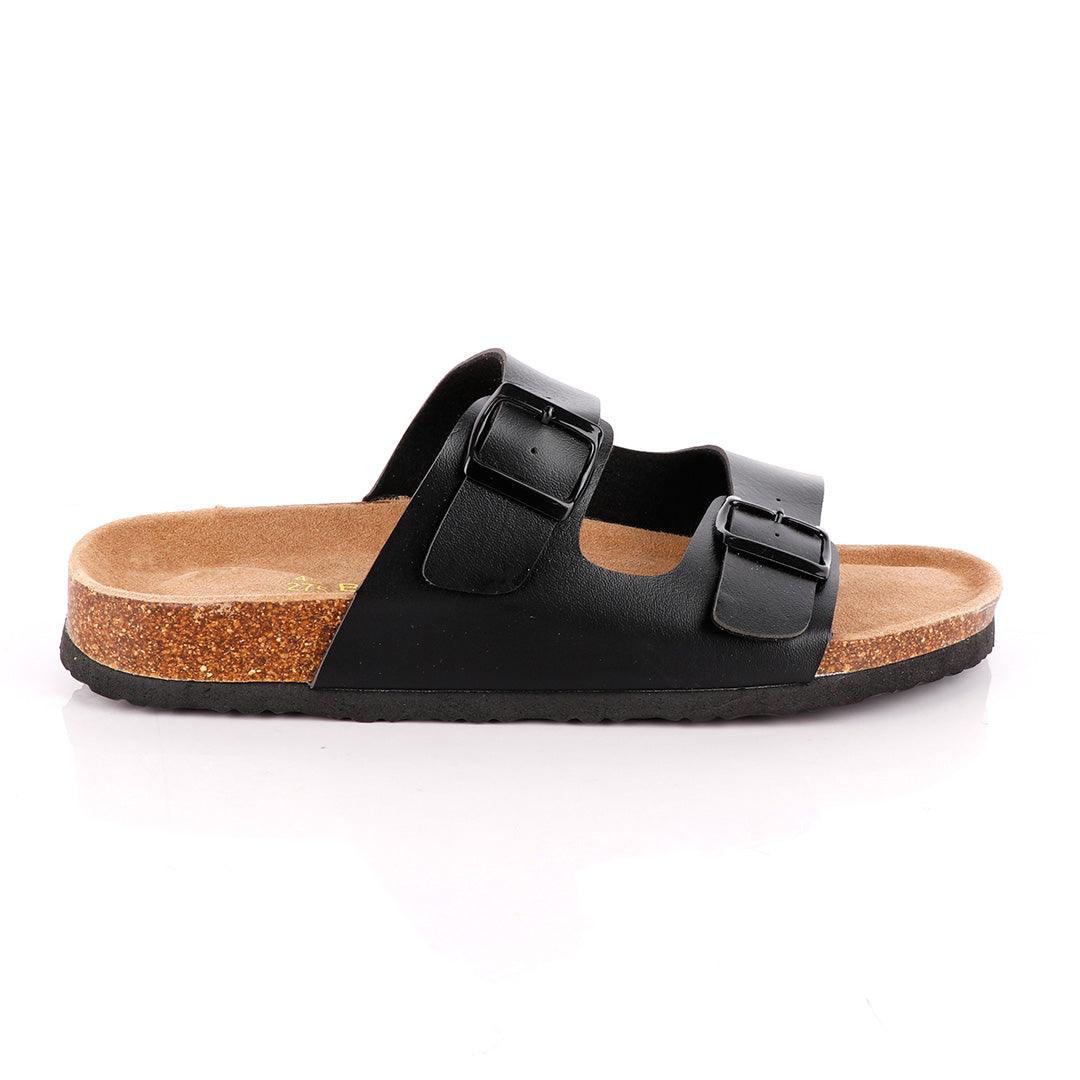 Big Brave 'Birkenstock' Arizona Footbed Double-Strap Sandal Slippers-Black - Obeezi.com