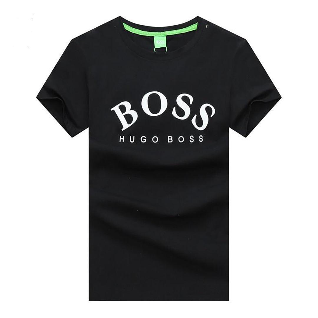 Black Boss Short Sleeve Round Neck T-shirt - Obeezi.com