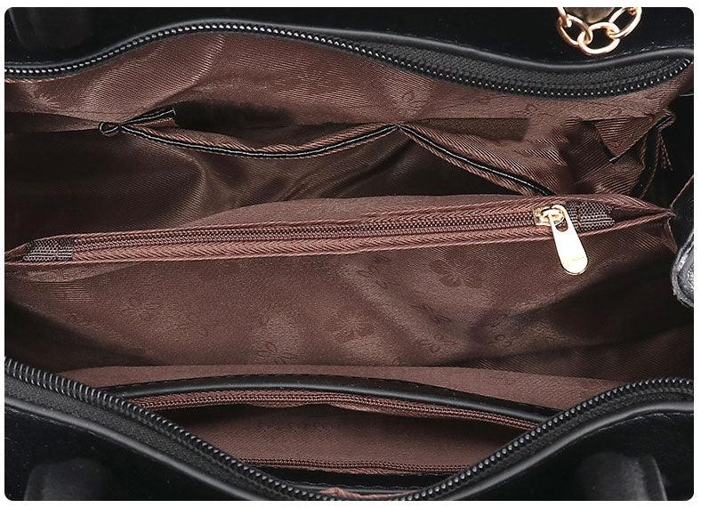Black French Fur Cham Shape Tote Handbag - Obeezi.com