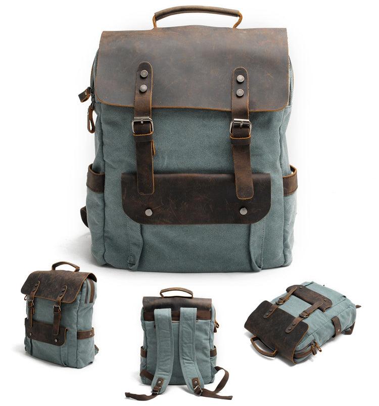 Blended Smart Thick Canvas BackPack Bag- Blue - Obeezi.com