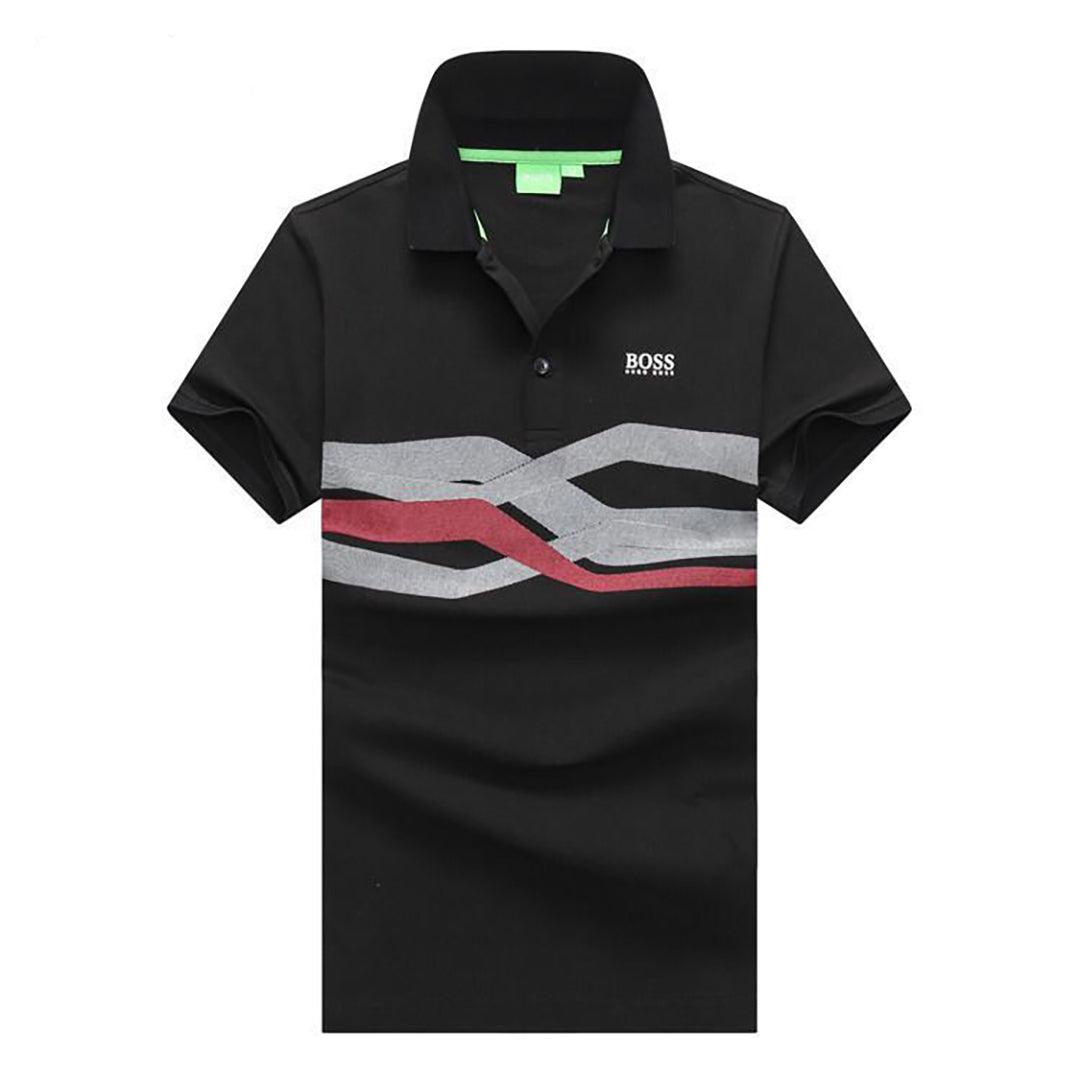 Boss Classic Fit Essential Golf Stripe-Black - Obeezi.com