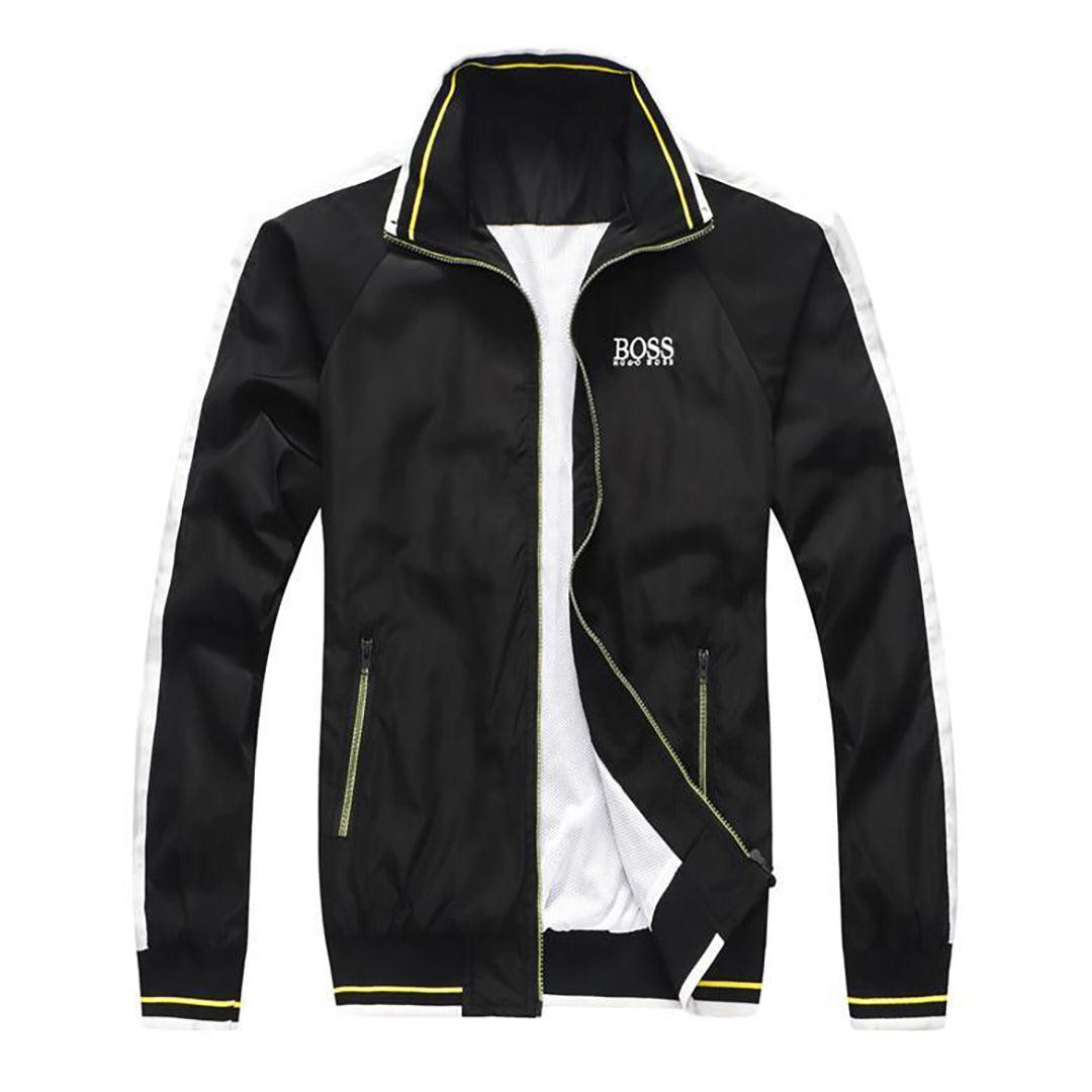 Boss Water-repellent jacket with logo statements-Black - Obeezi.com