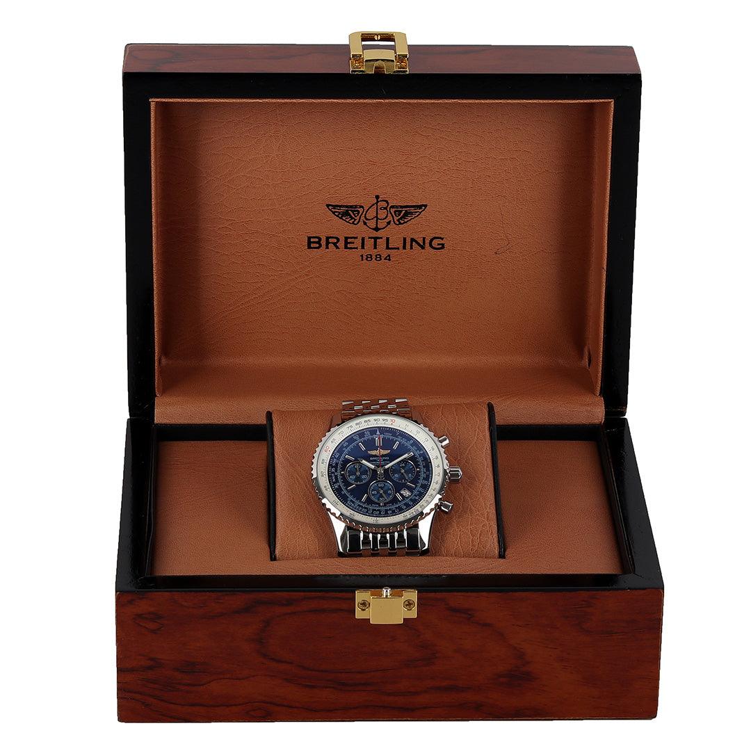 Breitling Chronometre Navitimer Royal Oak Blue Silver Steel Watch - Obeezi.com